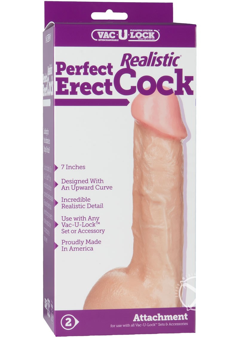 Vac U Lock Perfect Realistic Cock 7 Inch Flesh