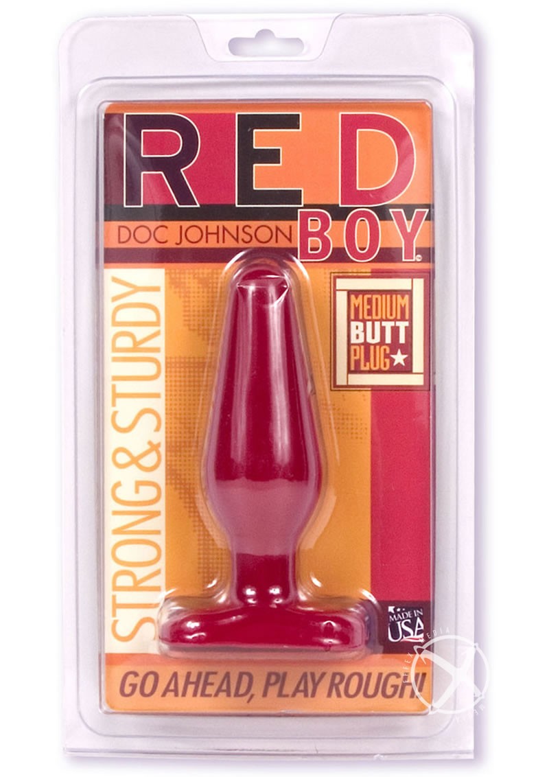 Red Boy Medium Butt Plug 5 Inch Red