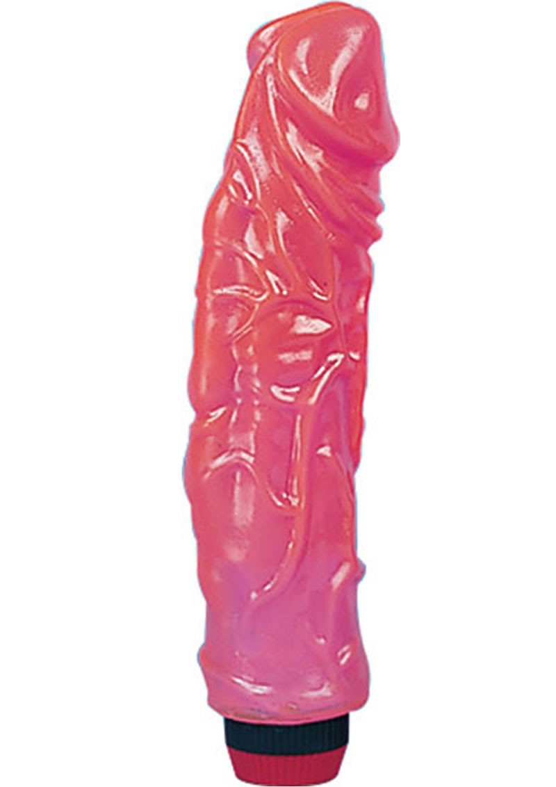 Big Boss 7.5 Inch Super Veinded Pink Jelly Vibrating Dong