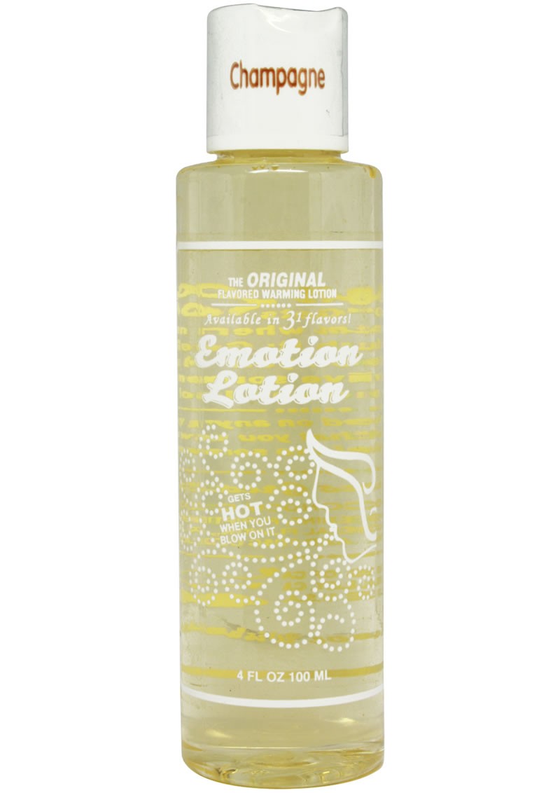 Emotion Lotion Flavored Water Based Warming Lotion Champagne 4 oz