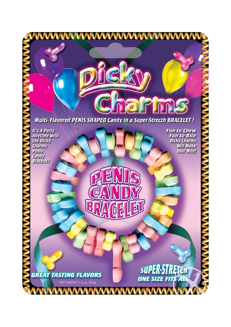 Dicky Charms Multi Flavored Penis Shaped Candy In A Super Stretch Bracelet