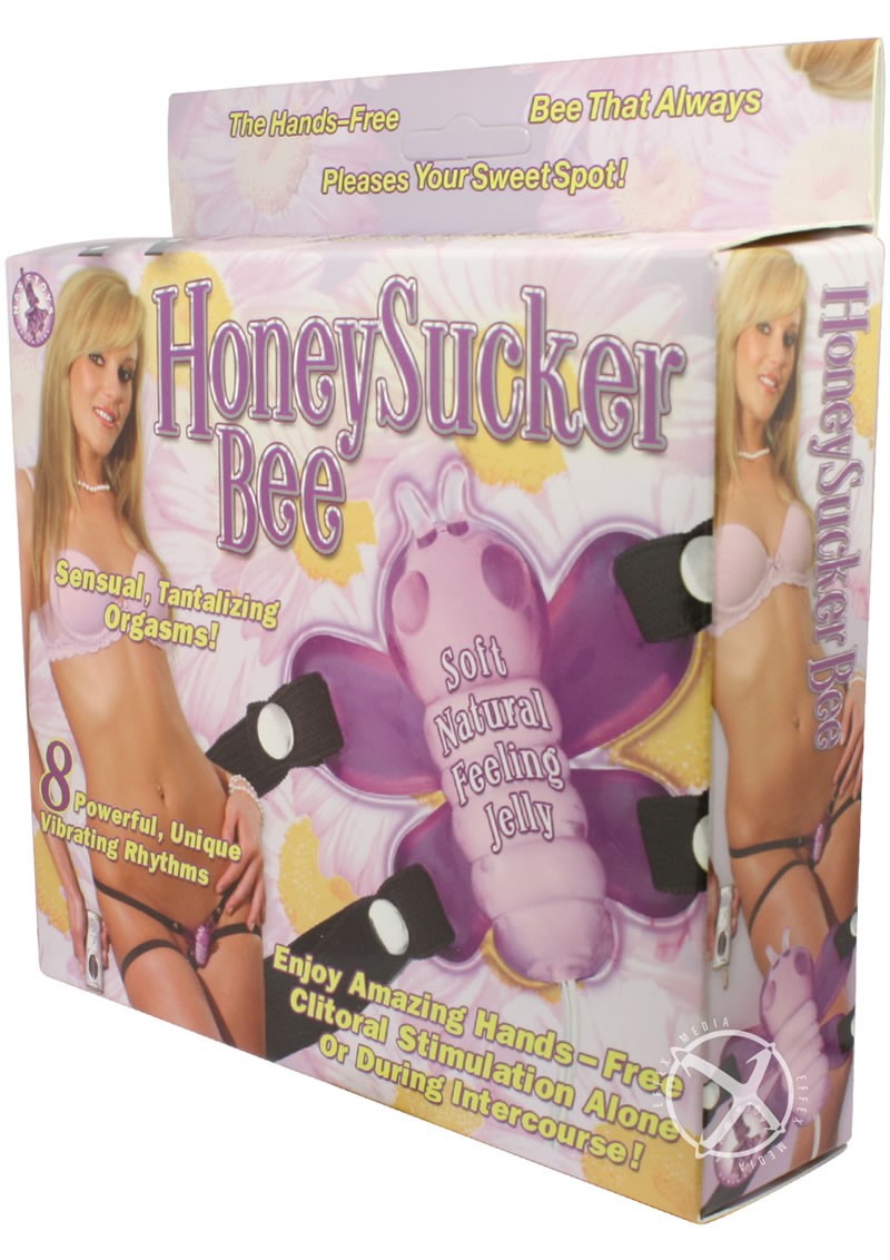 Honeysucker Bee Vibrating Strap On Purple