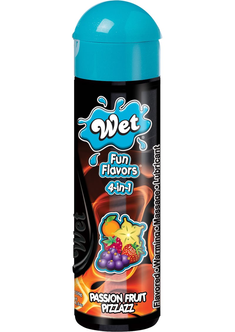 Wet Fun Flavors 4 In 1 Warming Water Based Lubricant Passion Fruit Pizzazz 4.1 oz