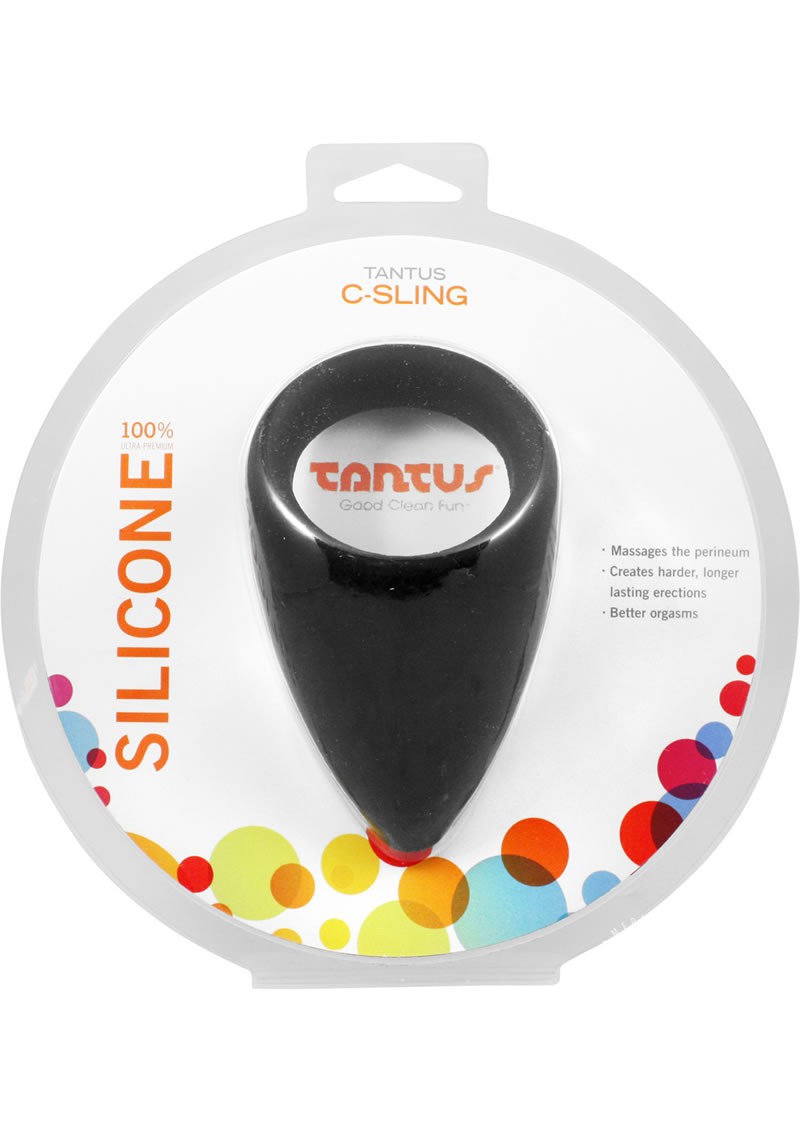 Beginner C Sling Silicone Cock Ring Black