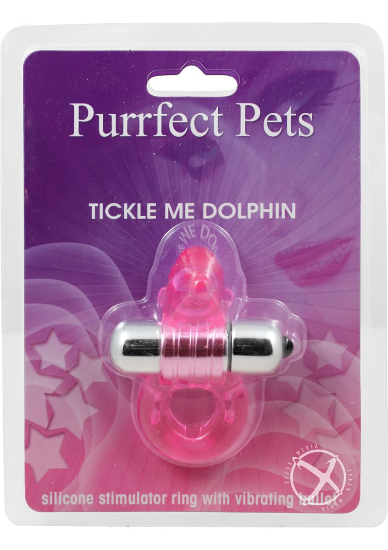 Purrrfect Pets Tickle Me Dolphin Cockring Silicone Magenta