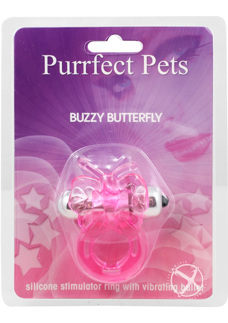 Purrrfect Pets Buzzy Butterfly Stimulator w/ BulletMagenta