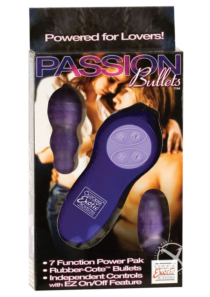 Passion Bullets 7 Function Power Pack Rubber Cote Dual Bullets Purple