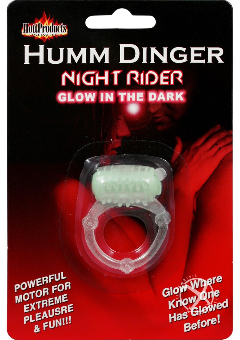 Humm Dinger Night Rider Vibrating Cockring Glow In The Dark                                        