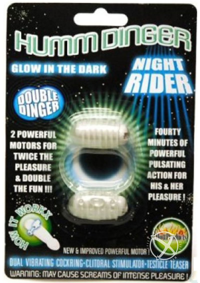Humm Dinger Night Rider Double Cock Ring Glow