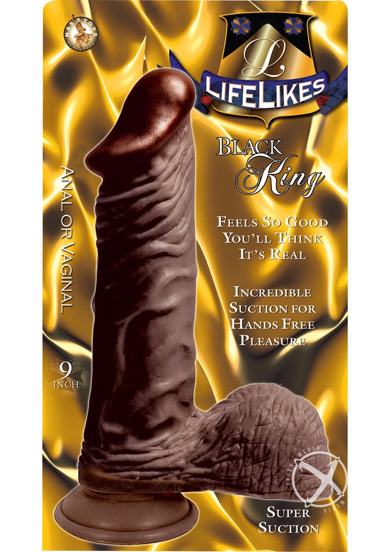 Lifelikes Black King Dildo 9 Inch Brown