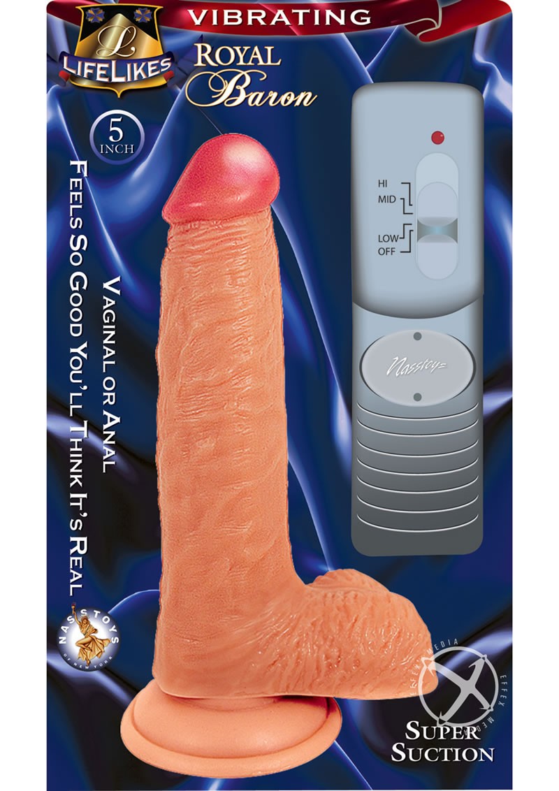 Lifelikes Vibrating Royal Baron Vibrator 5 Inch Flesh