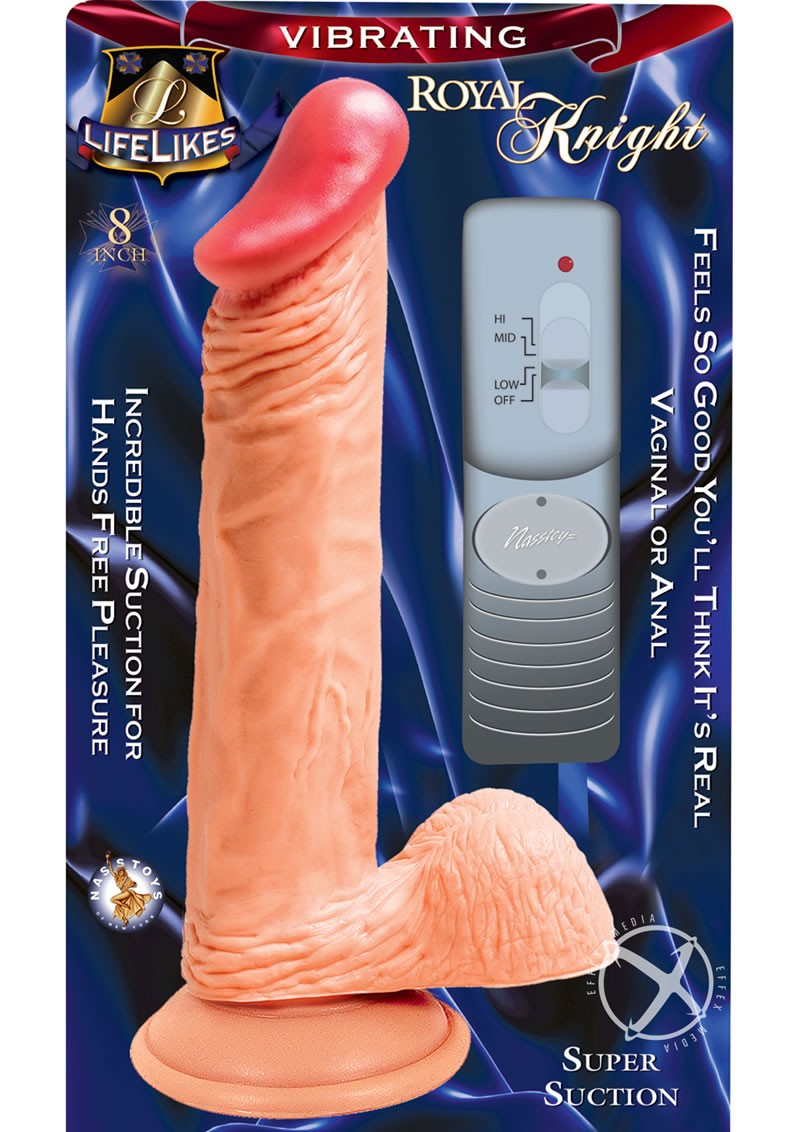 Lifelikes Vibrating Royal Knight Vibrator 8 Inch Flesh