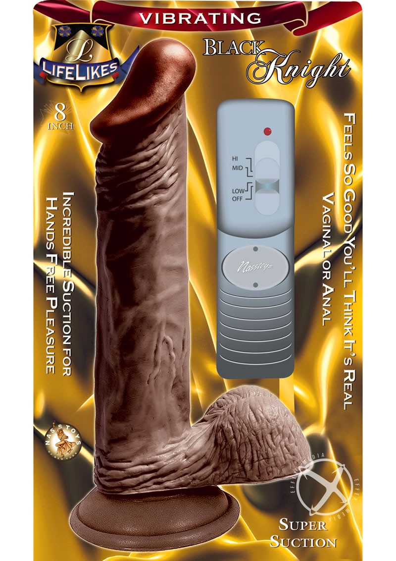 Lifelikes Vibrating Black Knight Vibrator 8 Inch Brown