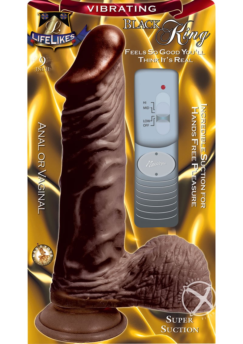 Lifelikes Vibrating Black King Vibrator 9 Inch Brown