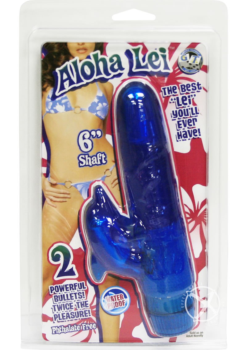 ALAHOA LEI 6 INCH VIBRATOR BLUE WATERPROOF