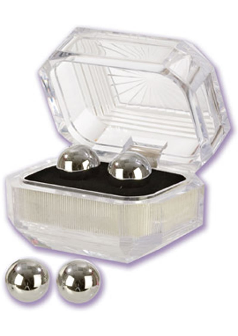 Silver Balls In Presentation Box Multiuse Weighted Pleasure Balls