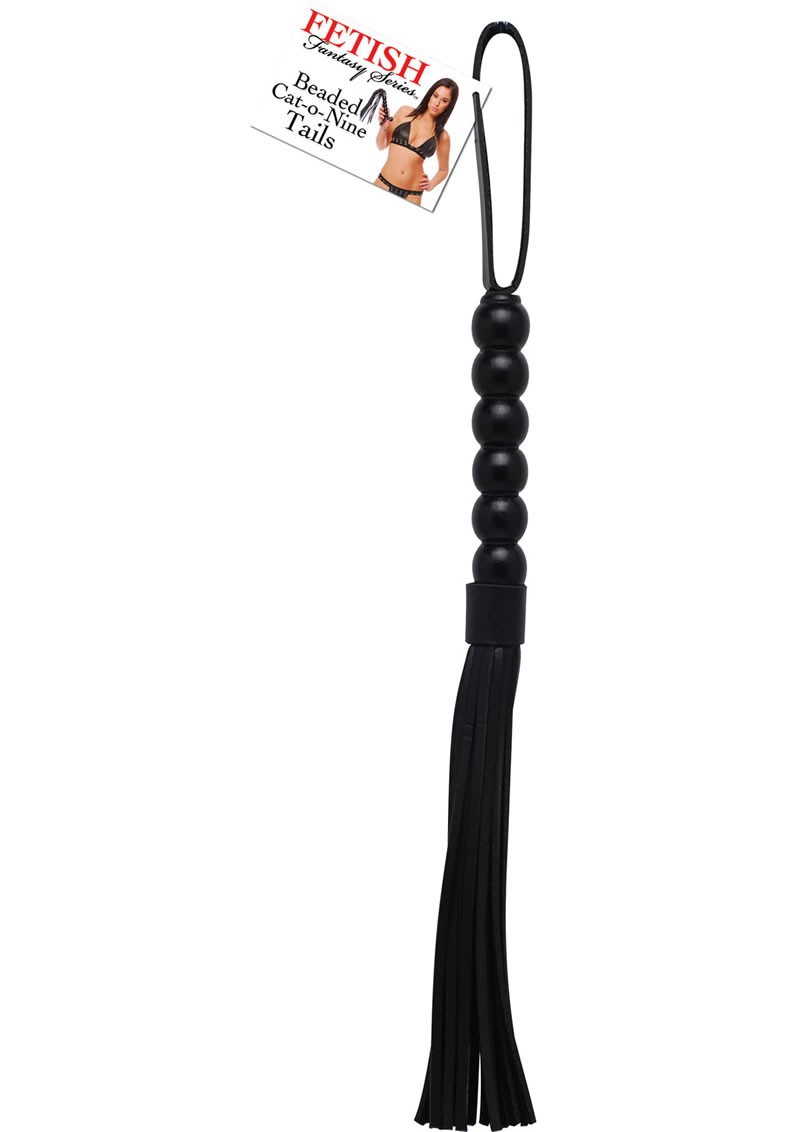 Fetish Fantasy Beaded Cat O Nine Tails Black