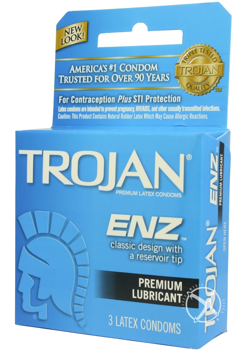 Trojan Condom Enz Lubricated 3 Pack