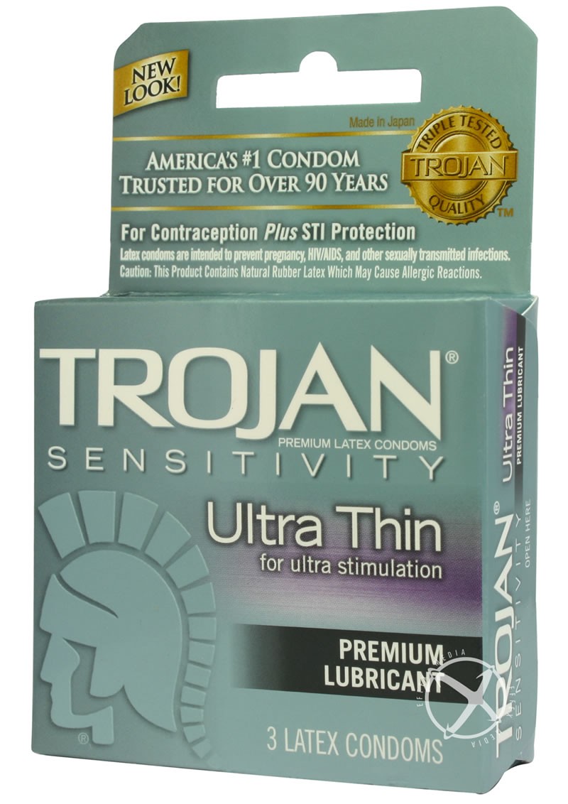 Trojan Condom Sensitivity Ultra Thin Lubricated 3 Pack