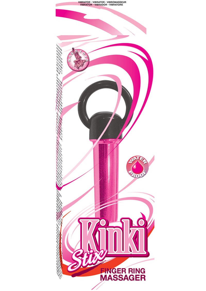 Kinki Stix Finger Ring Massager Waterproof Pink