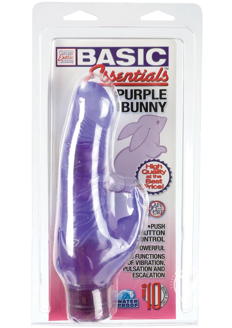 Basic Essentials Pink Bunny 10 Functions 5.5 Inch Purple