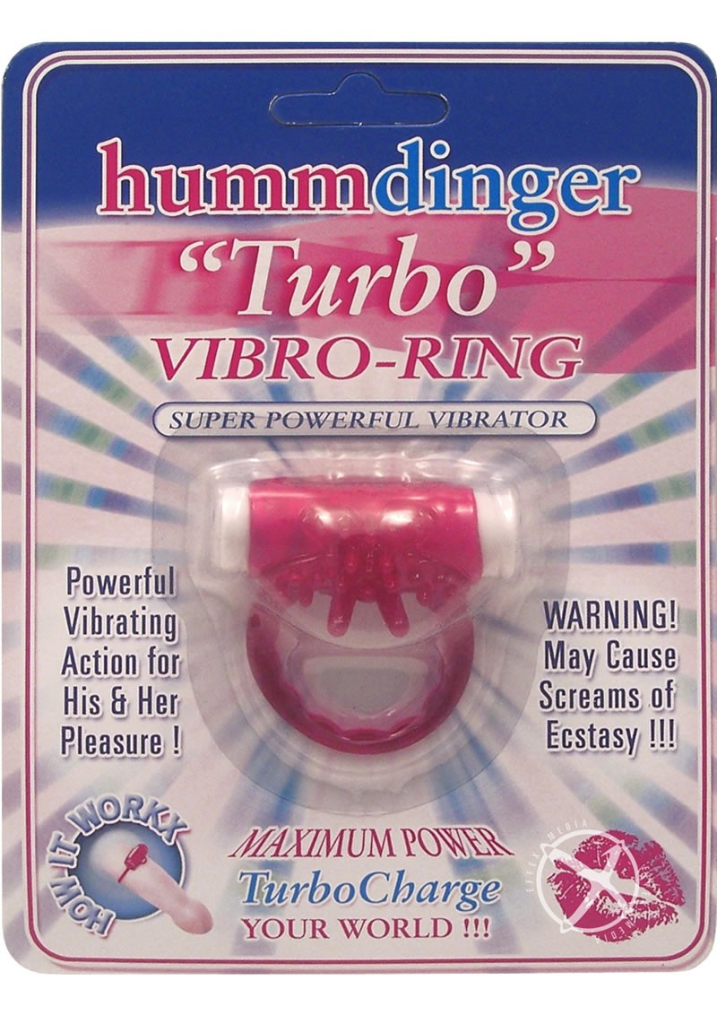 Humm Dinger Super Turbo Vibrating Cock Ring Magenta                                                