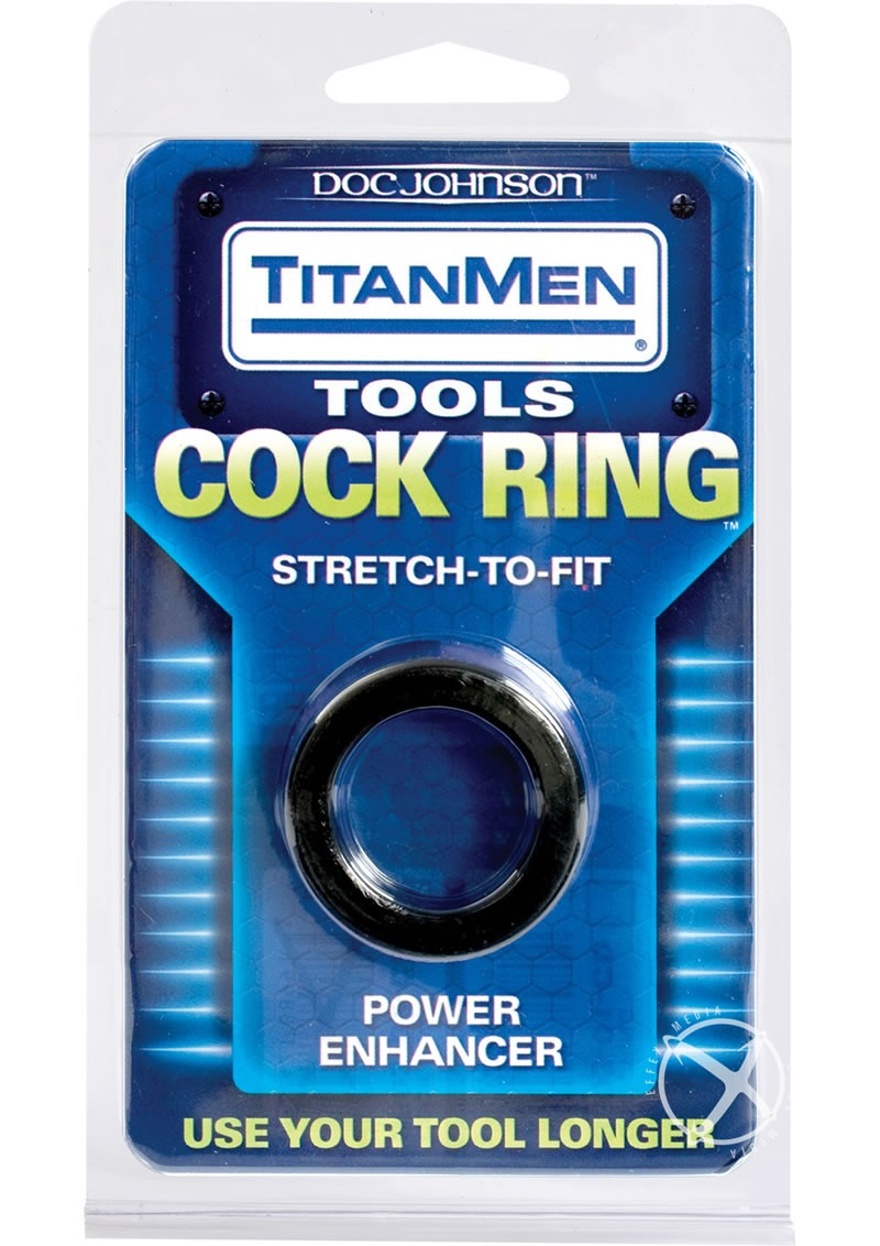 Titanmen Tools Cock Ring Stretch To Fit Black