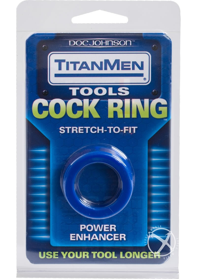Titanmen Tools Cock Ring Stretch To Fit Blue