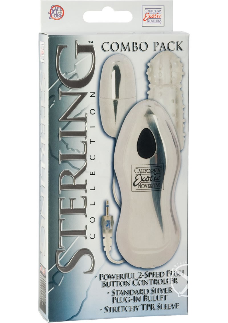 Sterling Combo Pack 3 Standard Silver Plug In Bullet w/ Sleeve 2 Speed Push Button Controller
