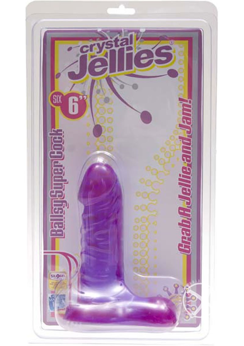 Crystal Jellies Ballsy Cock  Sil-A-Gel 6 Inch Purple