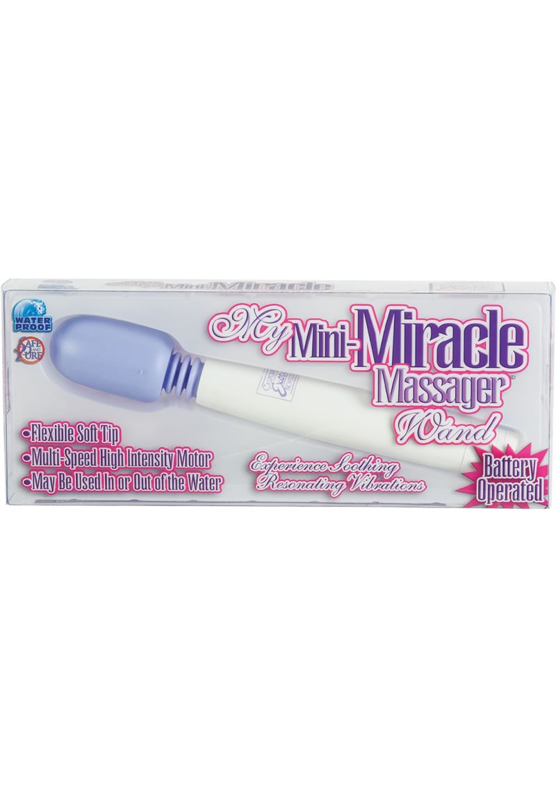 My Mini Miracle Massager Wand 7.75 Inch White w/ Purple