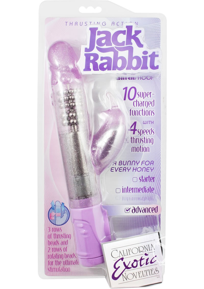 Thrusting Jack Rabbit Dual Vibe Waterproof 4.75 Inch Purple