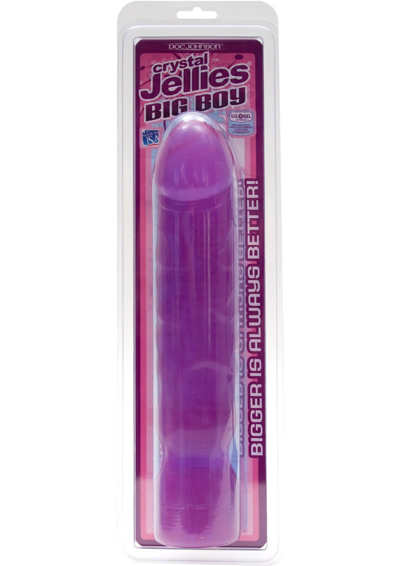 Crystal Jellies Big Boy Dong  Sil-A-Gel 12 Inch Purple