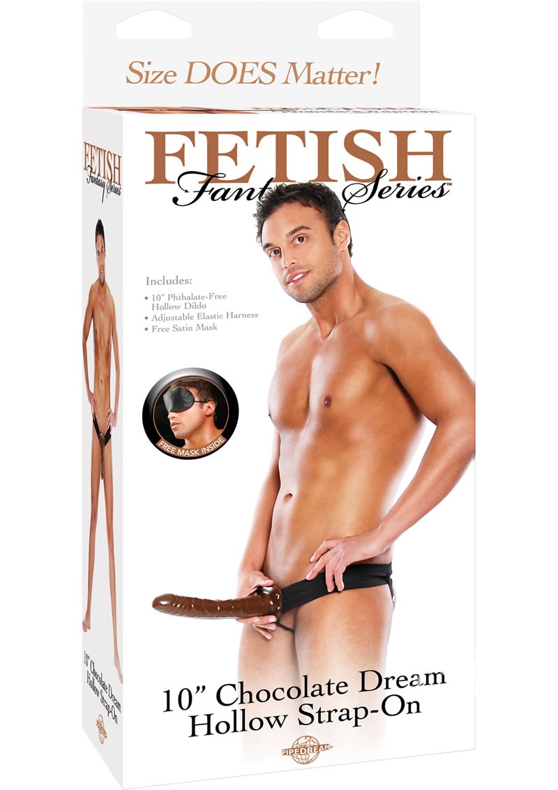 Fetish Fantasy 10 Inch Chocolate Dream Hollow Strap On Brown