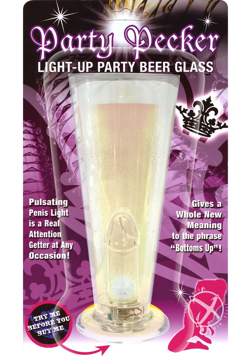 Party Pecker Light Up Party Beer Glass Clear