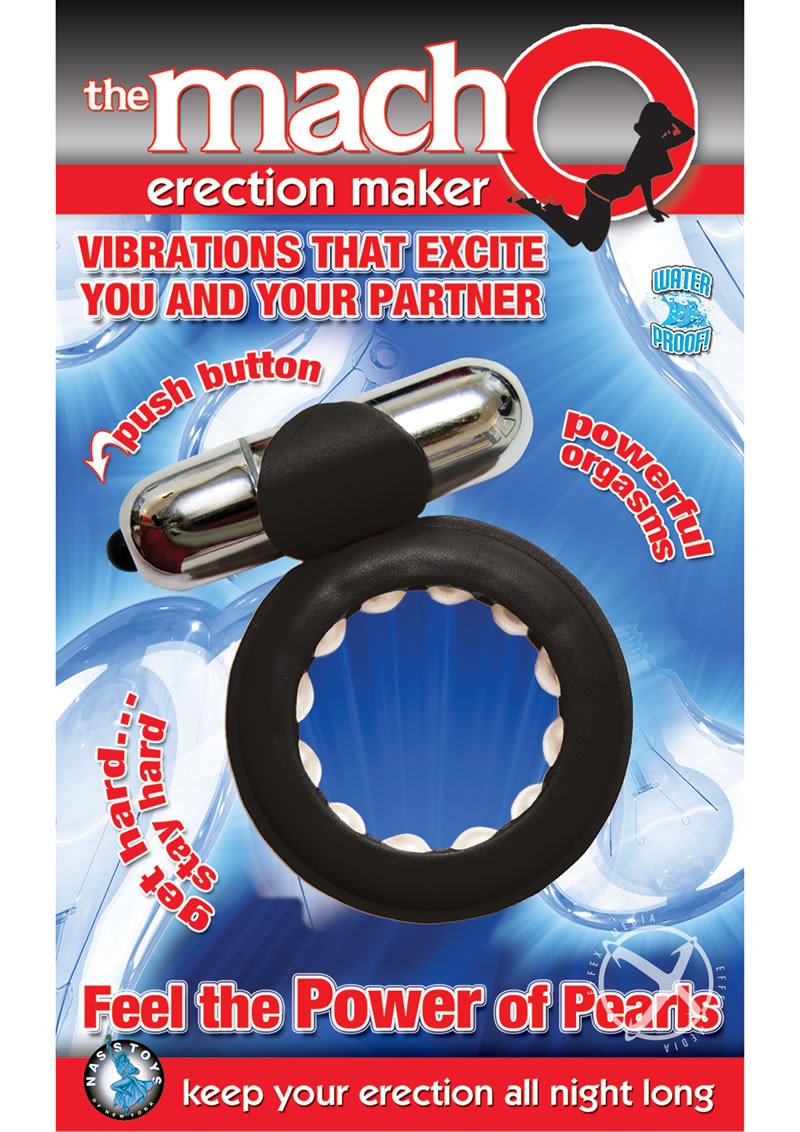 The Macho Erection Maker Cockring Waterproof Black