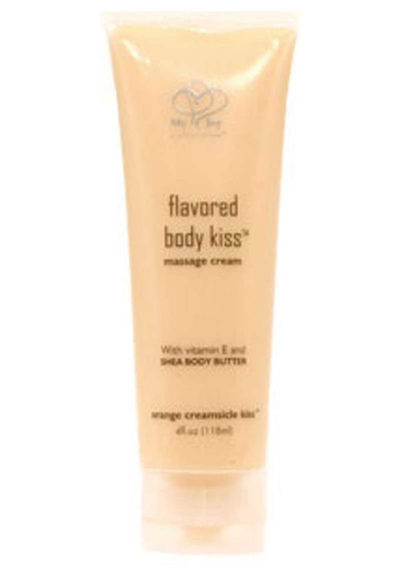 Flavored Body Kiss Water Based Massage Cream Orange Cream 4 oz