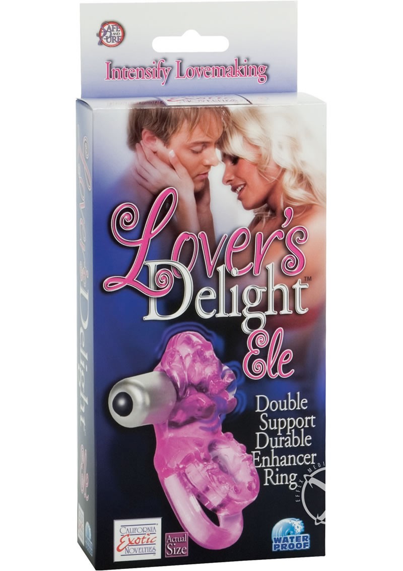 Lovers Delight Ele Double Support Enhancer Ring w/ 3 Speed Stimulator Purple