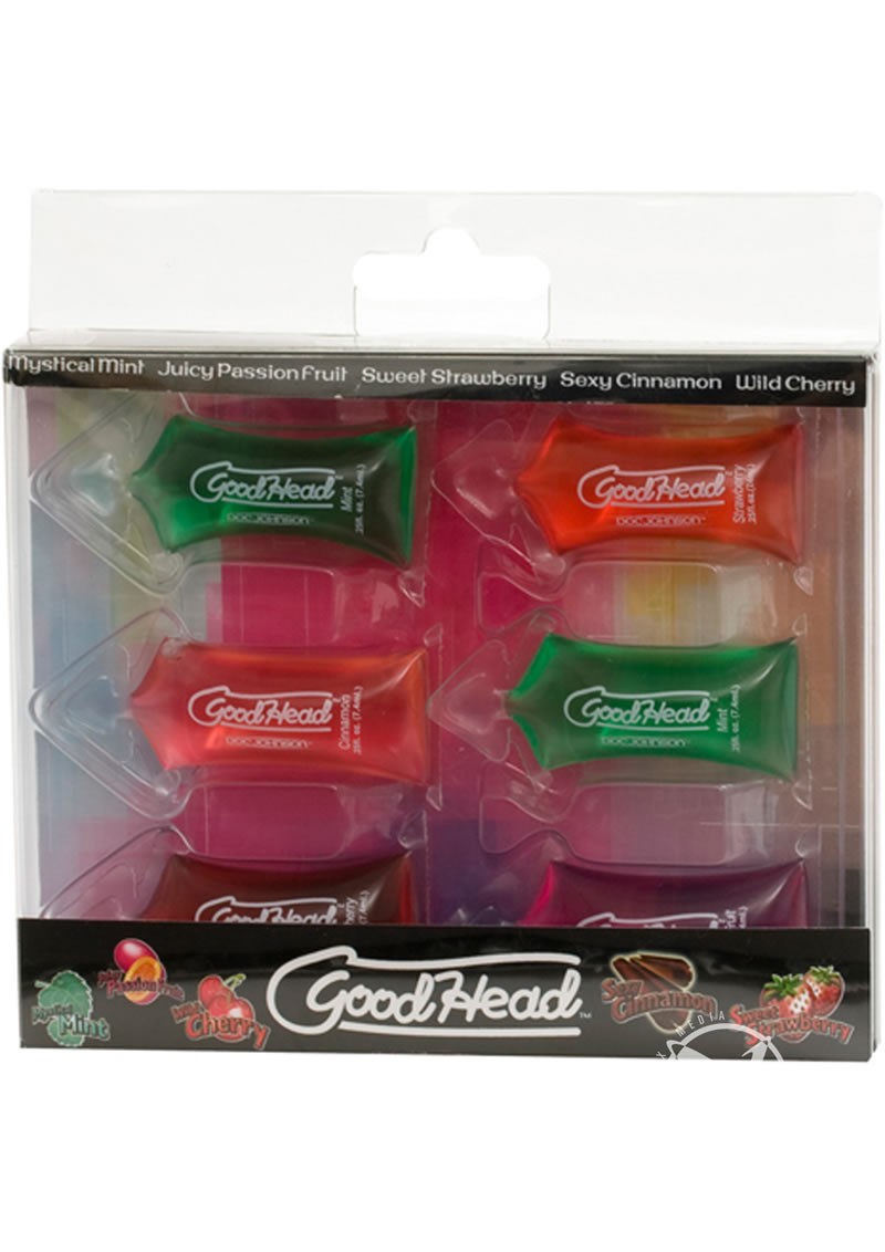 Goodhead Oral Sex Gel Pillows .25 oz 6 Assorted Flavors 6 Per Pack
