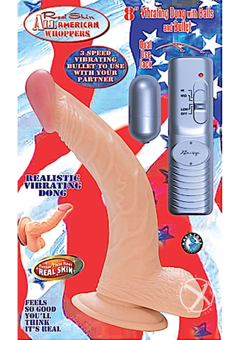 Real Skin All American Whoppers Dong w/ Balls 8 Inch Flesh