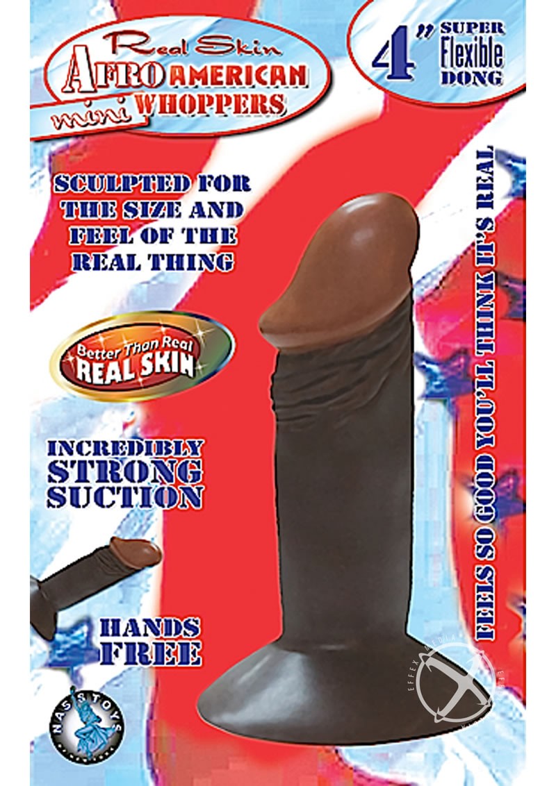 Real Skin Afro American Mini Whoppers Dong 4 Inch Brown