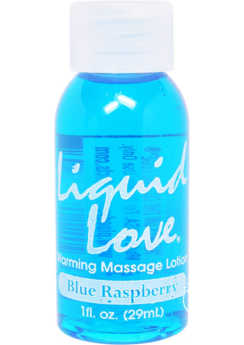 Liquid Love Warming Massage Lotion Blue Raspberry 1 Ounce