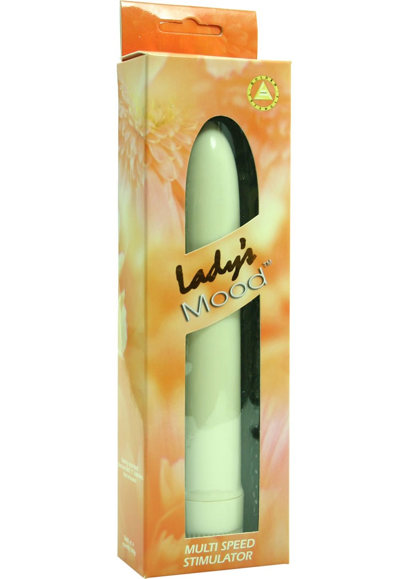 LADYS MOOD 7 INCH PLASTIC VIBRATOR IVORY