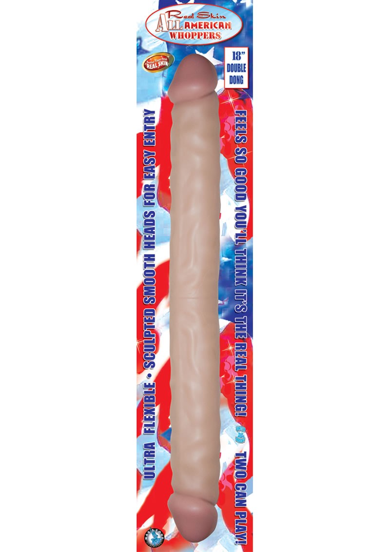 Real Skin All American Whoppers Double Dong 18 Inch Flesh