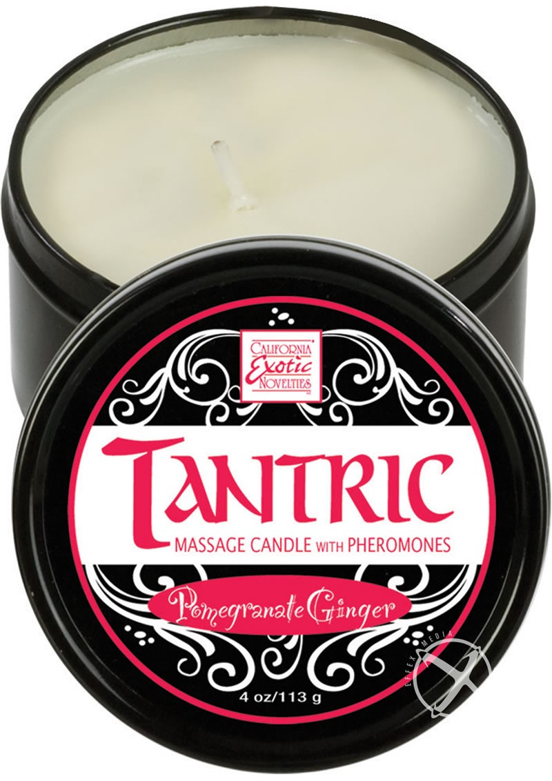 Tantric Massage Candle w/ Pheromones White Pomegranate Ginger