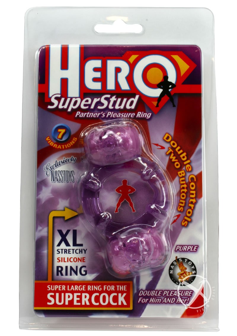 Hero Super Stud Partners Pleasure Ring XL Stretchy Ring Purple