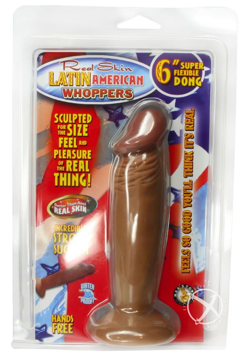 Real Skin Latin American Whoppers Dong 6 Inch Brown