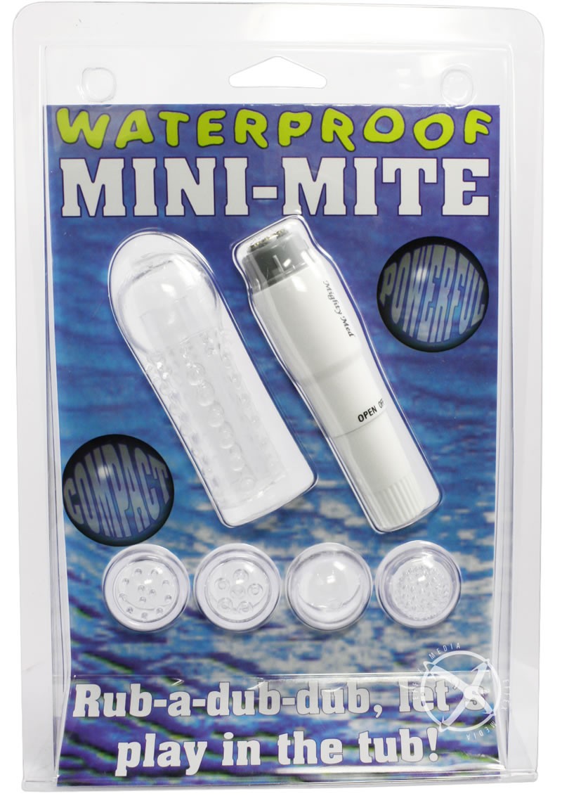 Mini Mite Massager With Sleeve Waterproof 4 Inch White