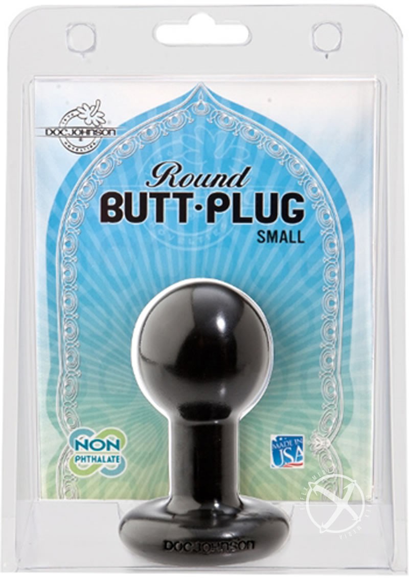 Round Butt Plug Small 3 Inch Black