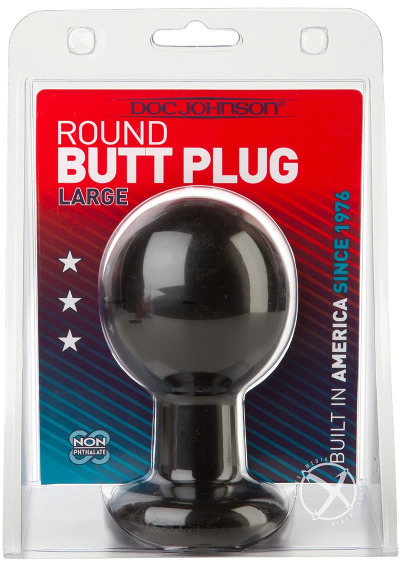 Round Butt Plu Large 4 Inch Black